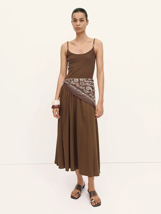 Knit Cotton Blend Asymmetric Dress