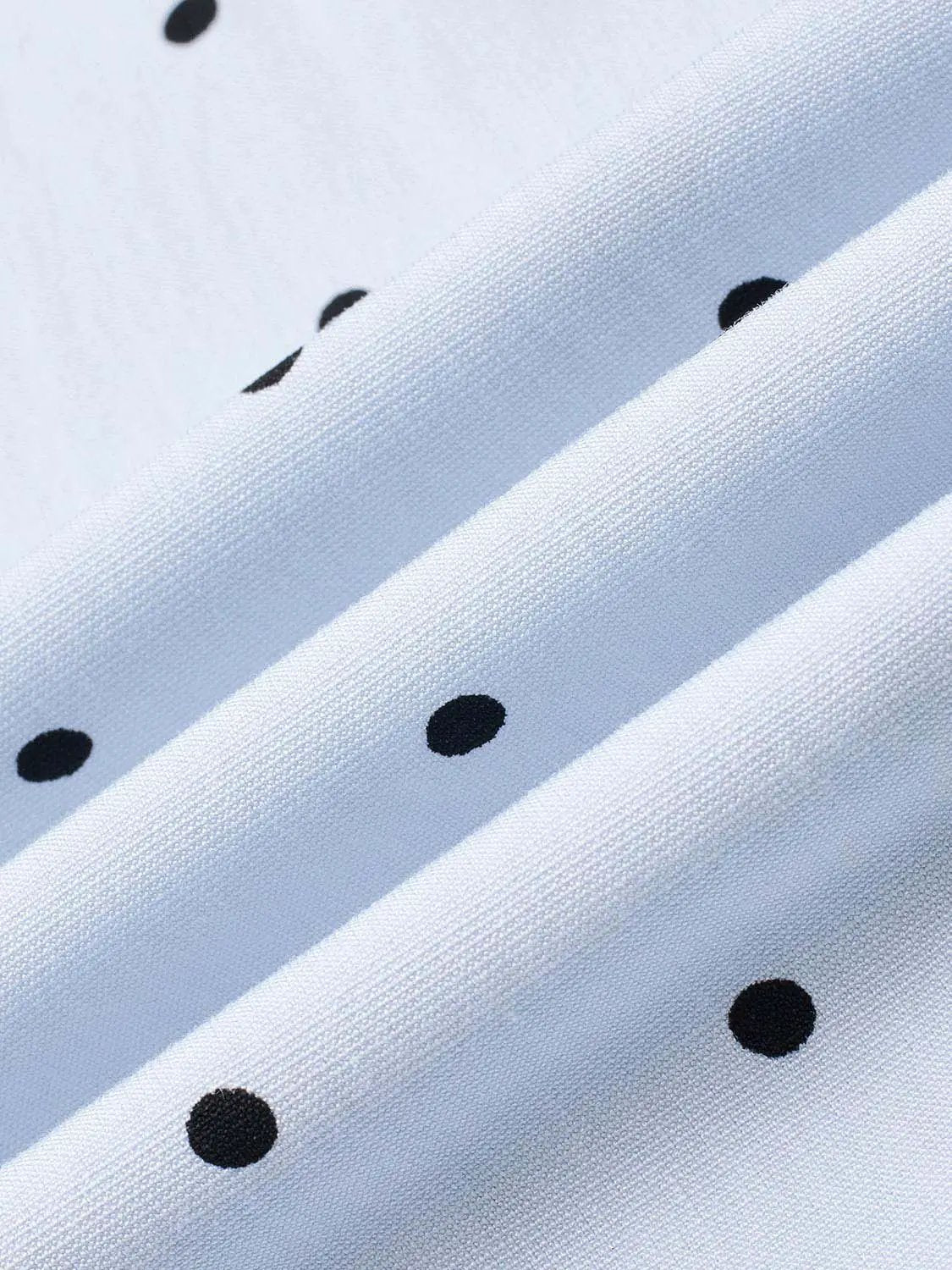 Polka Dot A-Line Dress in white with black polka dots by Urban Revivo Fashion