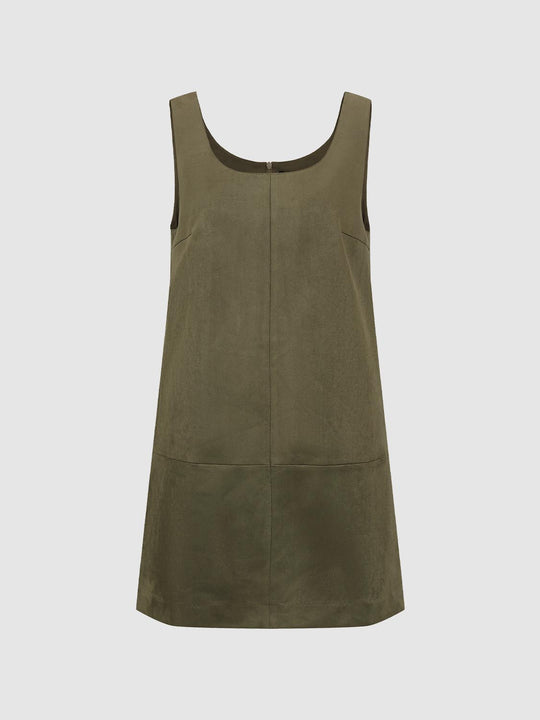 Panelled Straight Hem A-Line Sleeveless Mini Dress