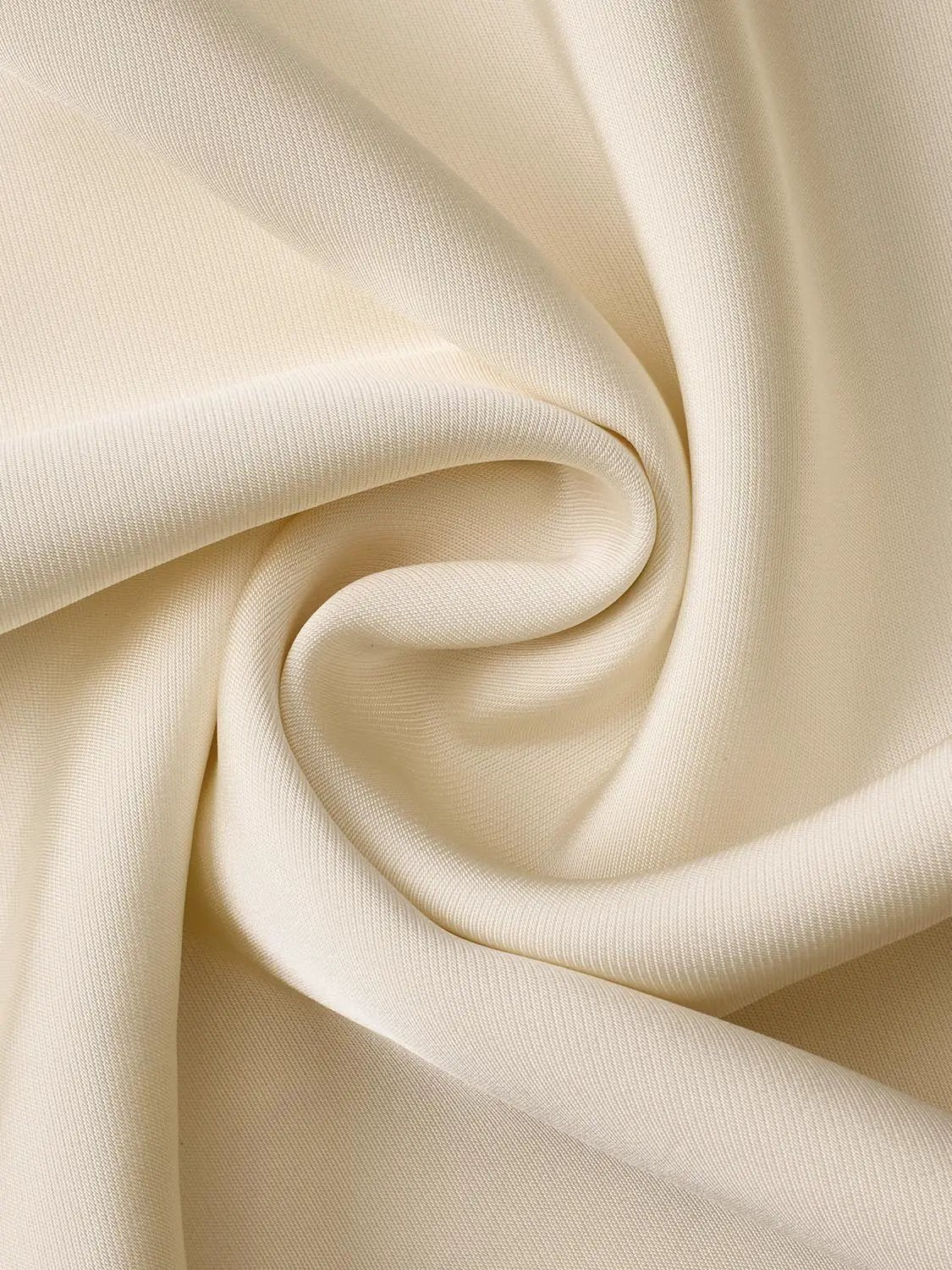 H-Line Dress beige fabric close-up with smooth drape