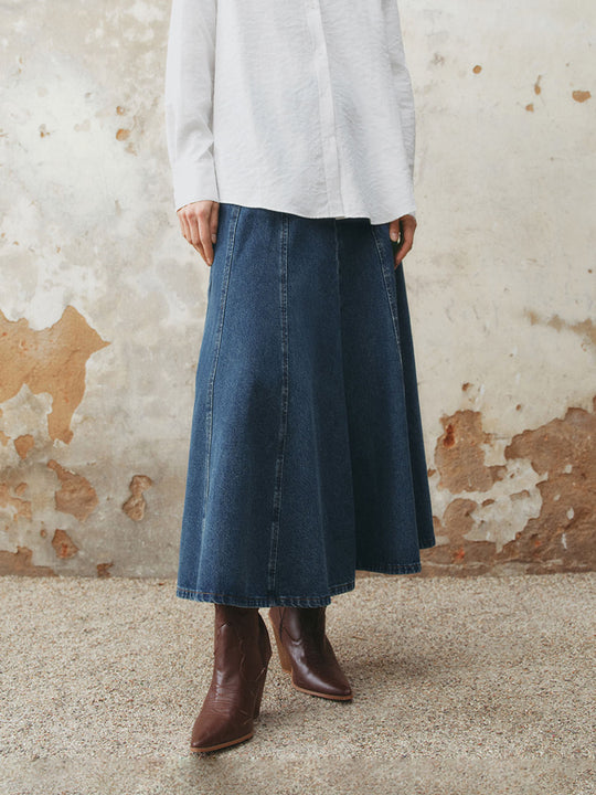 Mid-Length Denim Skirts