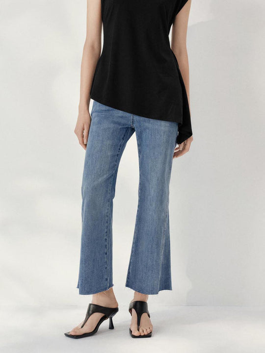 Jeans con cremallera en la pierna y bragueta con cremallera - KarenBritchick