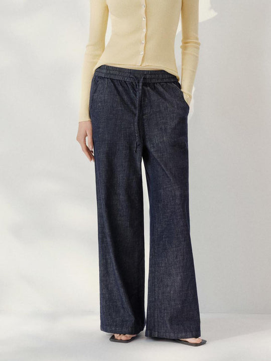 Jean évasé ample à enfiler