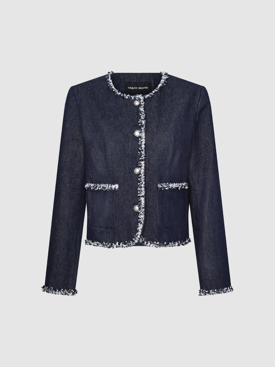 Tailored Contrast Trim Denim Jackets