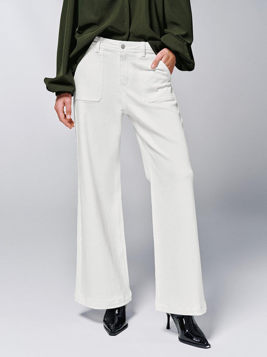 Patch Pocket Flare Leg Jeans