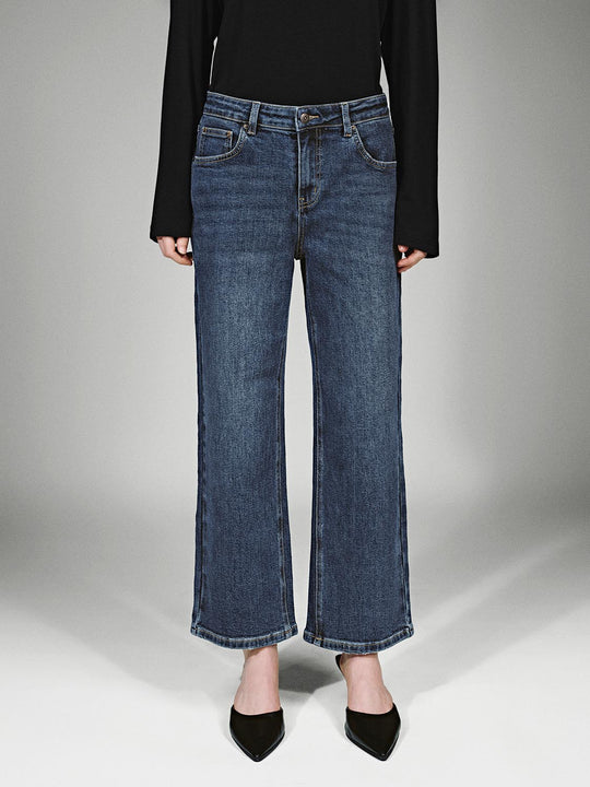Straight Leg Cropped Jeans