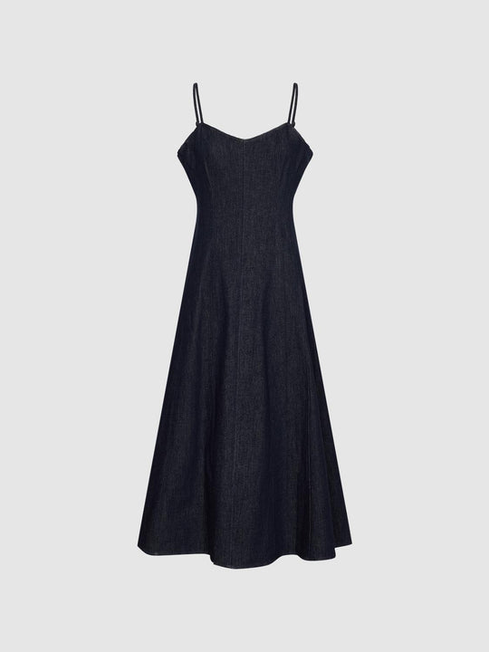 Strappy Denim Midi Dresses