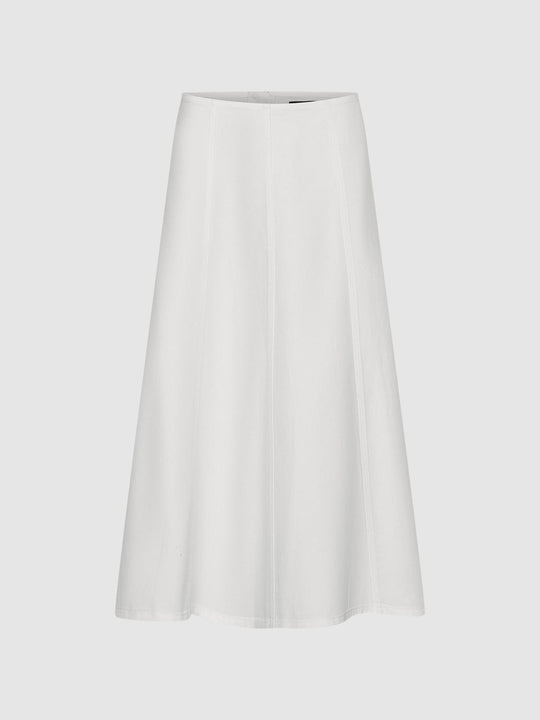 Seamed Denim Midi Skirts