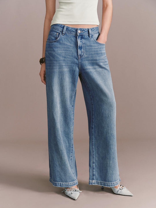 Classic Wide Leg Denim Jeans