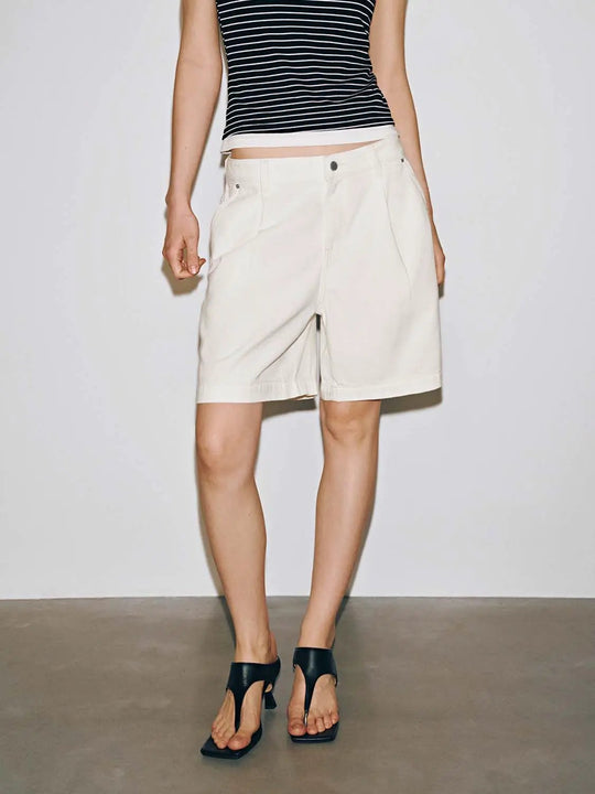 Stitch Detail Denim Shorts