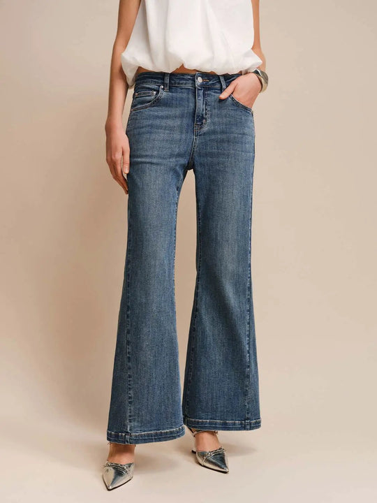 Frayed Hem Wide-leg Cotton Jeans