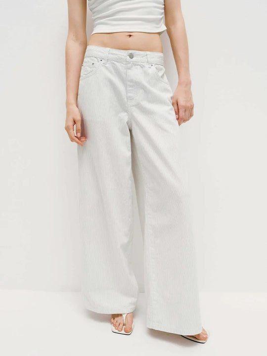 Cotton Corduroy Wide-Leg Jeans