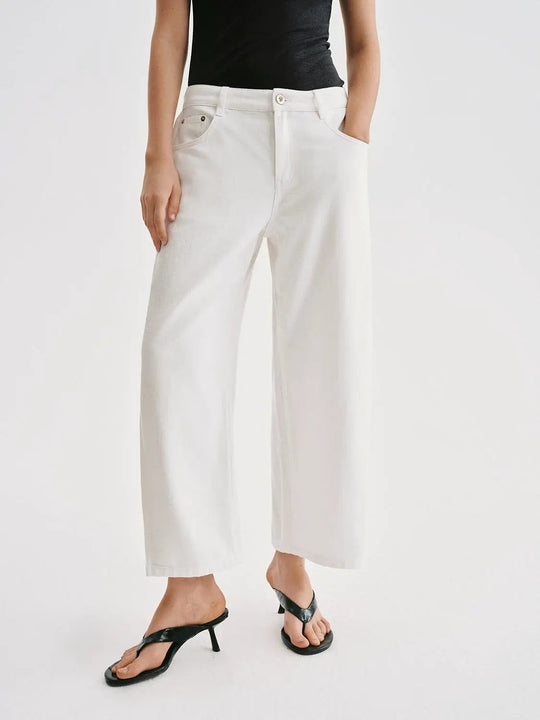 Casual Relaxed Wide-leg Cotton Blend Pants