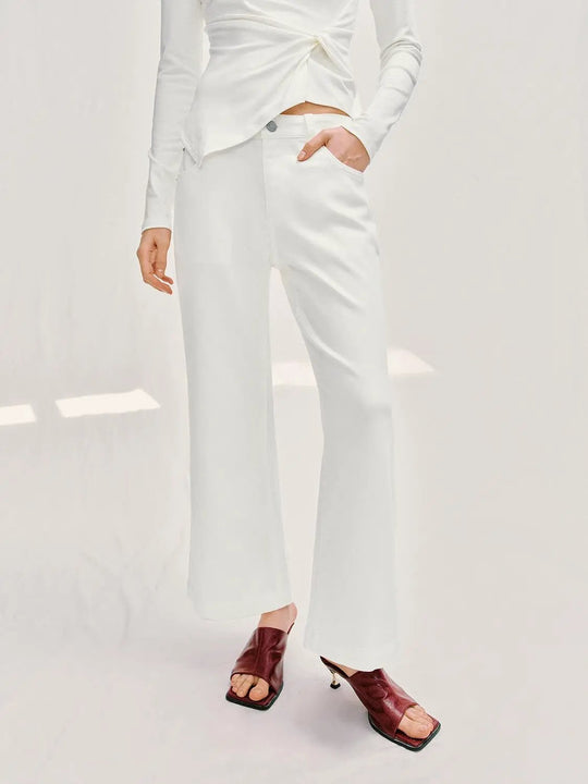 Wide-leg Cotton Lyocell Blend Pants