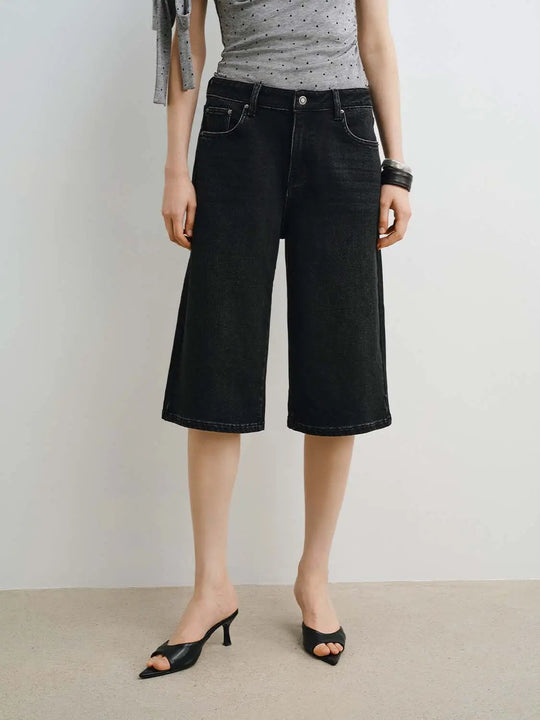 Cotton Medium-Stretch Denim With Clean Silhouette And Durable Stitching And Flat-Front Jeans