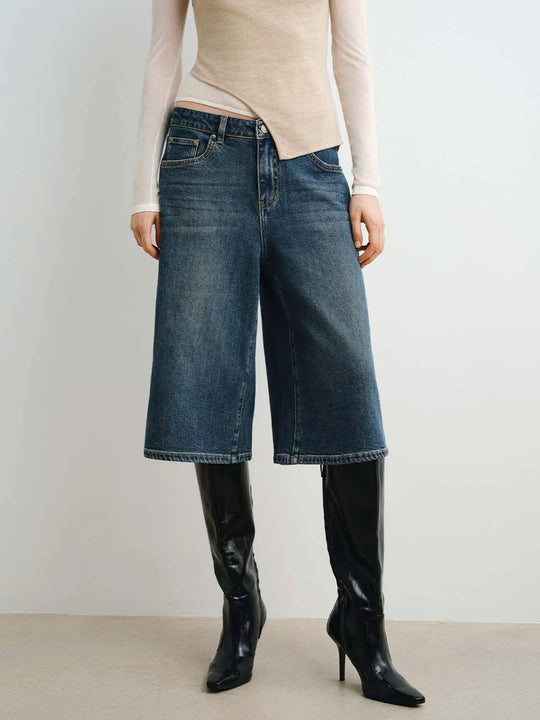 Cotton Wide-Leg Jeans