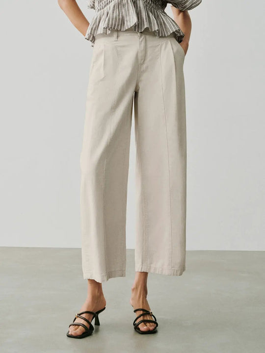 Cotton Linen Blend Wide-leg Pants