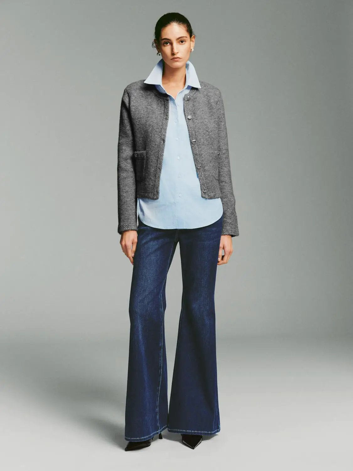 Mid-rise cotton-blend jeans in dark indigo by Urban Revivo Fashion