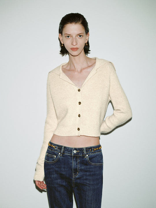 Wide Lapel Knitted Cardigans