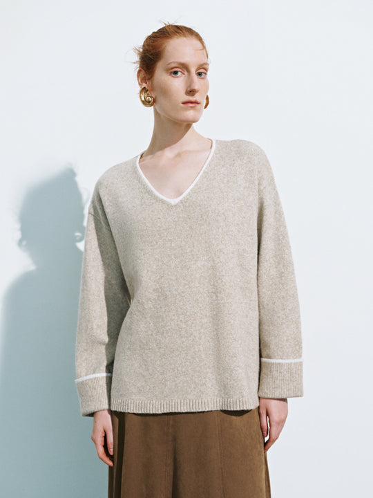 Camisetas de punto con cuello en V