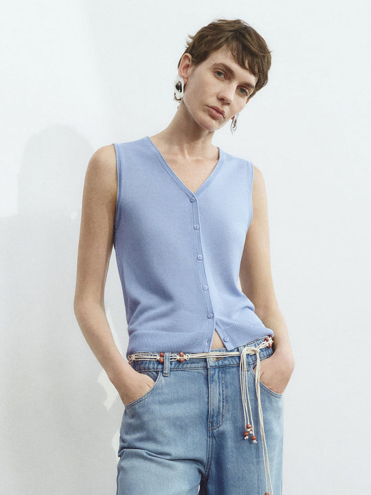 Cárdigans de punto sin mangas