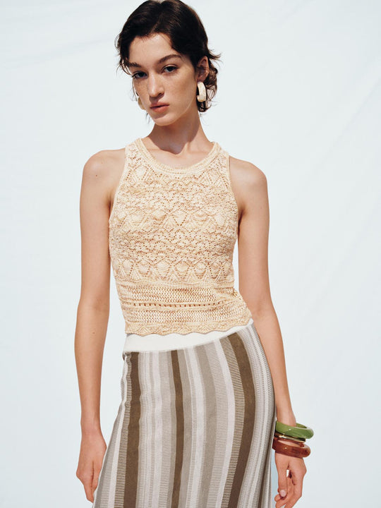 Gestrickte ärmellose T-Shirts