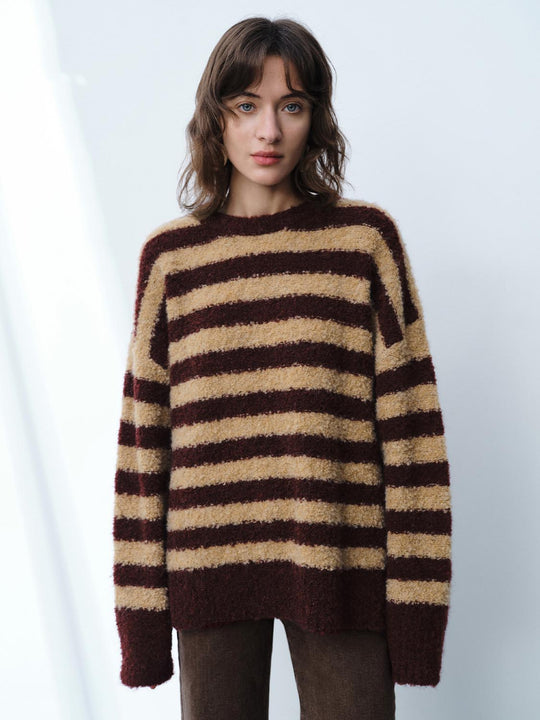 T-shirts à manches longues rayés en tricot