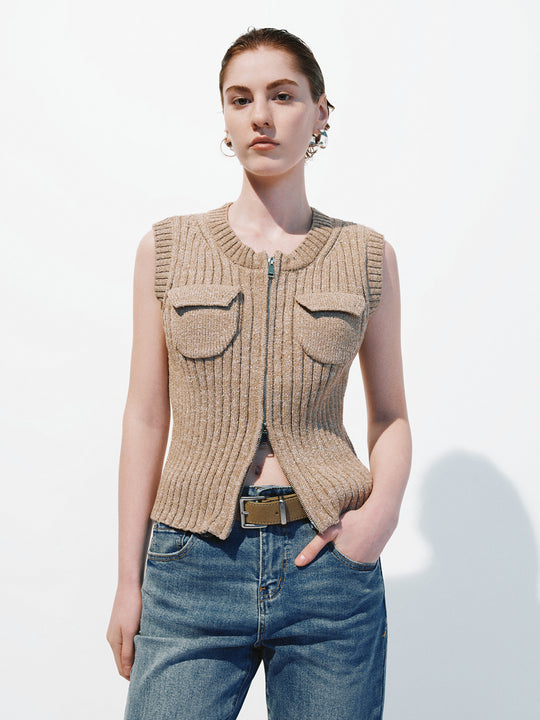 Knitted Sleeveless Cardigans