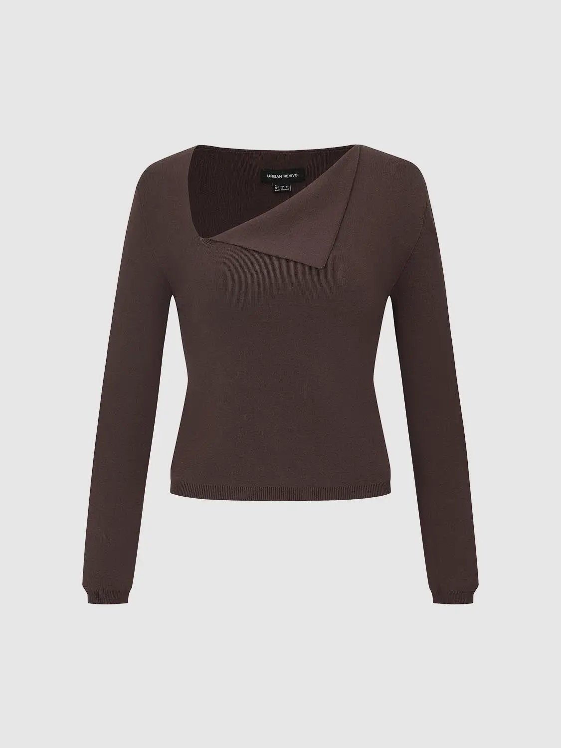 Asymmetric Neck Knitted T-Shirts by Urban Revivo Fashion