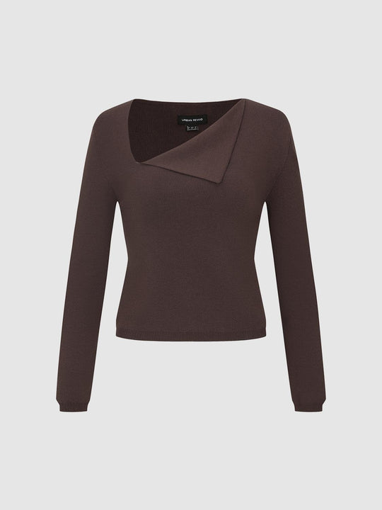 Camisetas de punto asimétricas con cuello