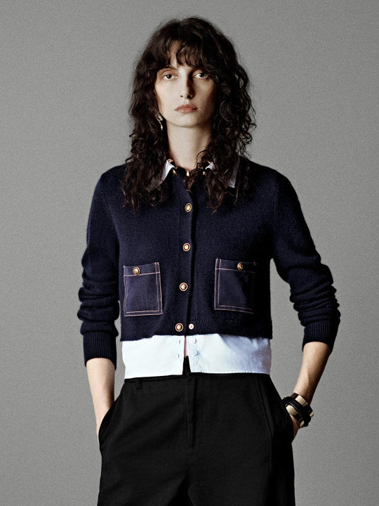 Strickjacken mit Kragen 2 in 1