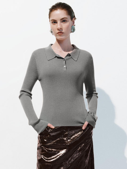 T-shirts polo en maille à manches longues