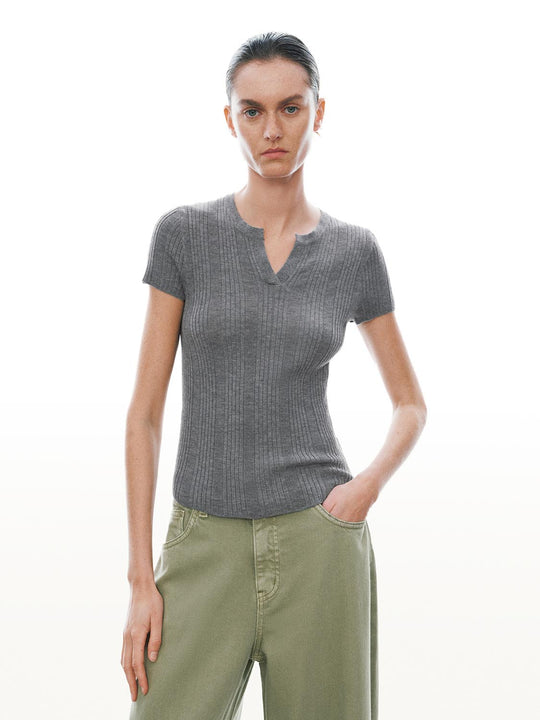 Striped Skinny-Fit Knitted T-Shirts