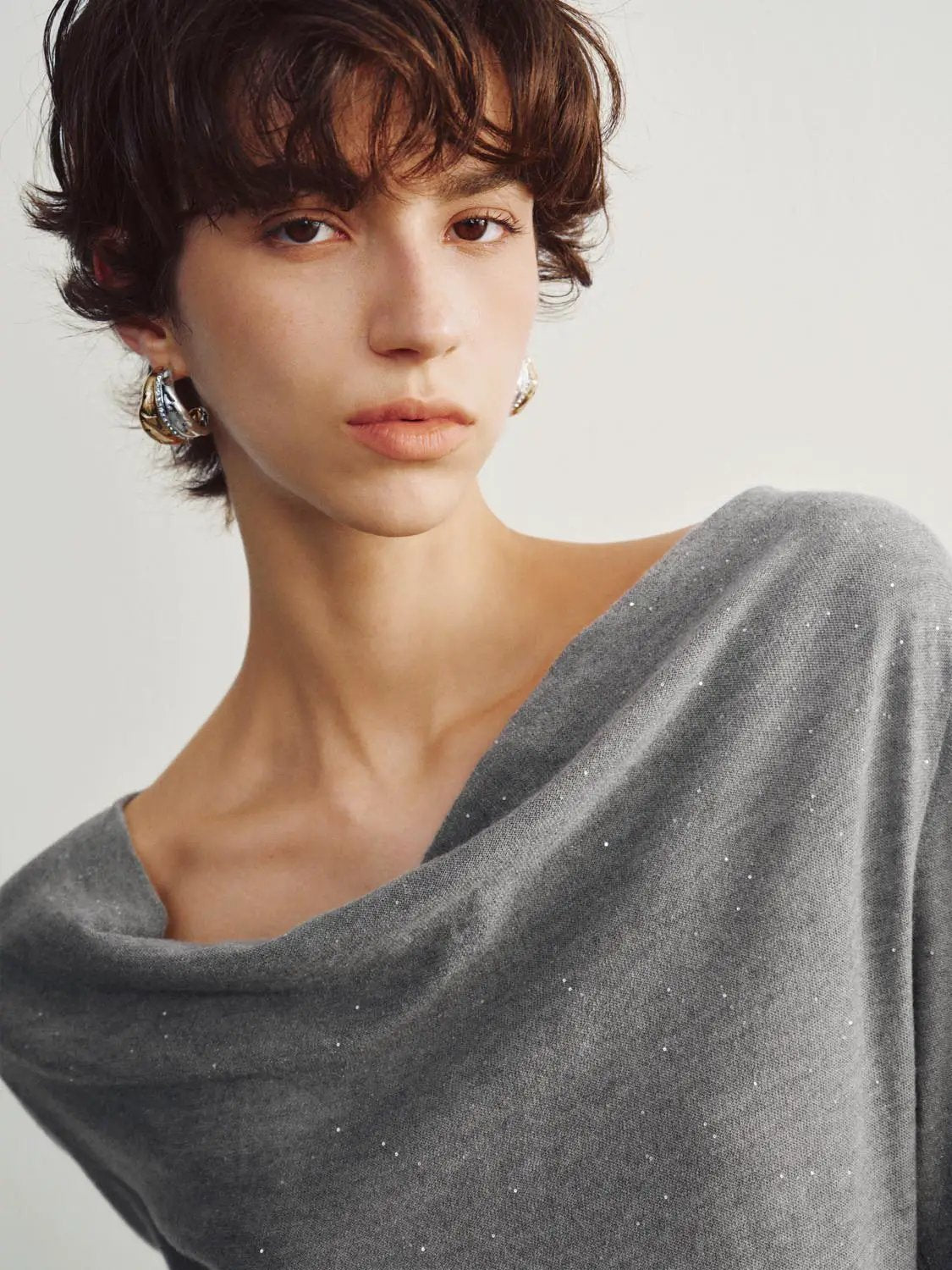 Knit T-Shirt, grey knitted top by Urban Revivo Fashion