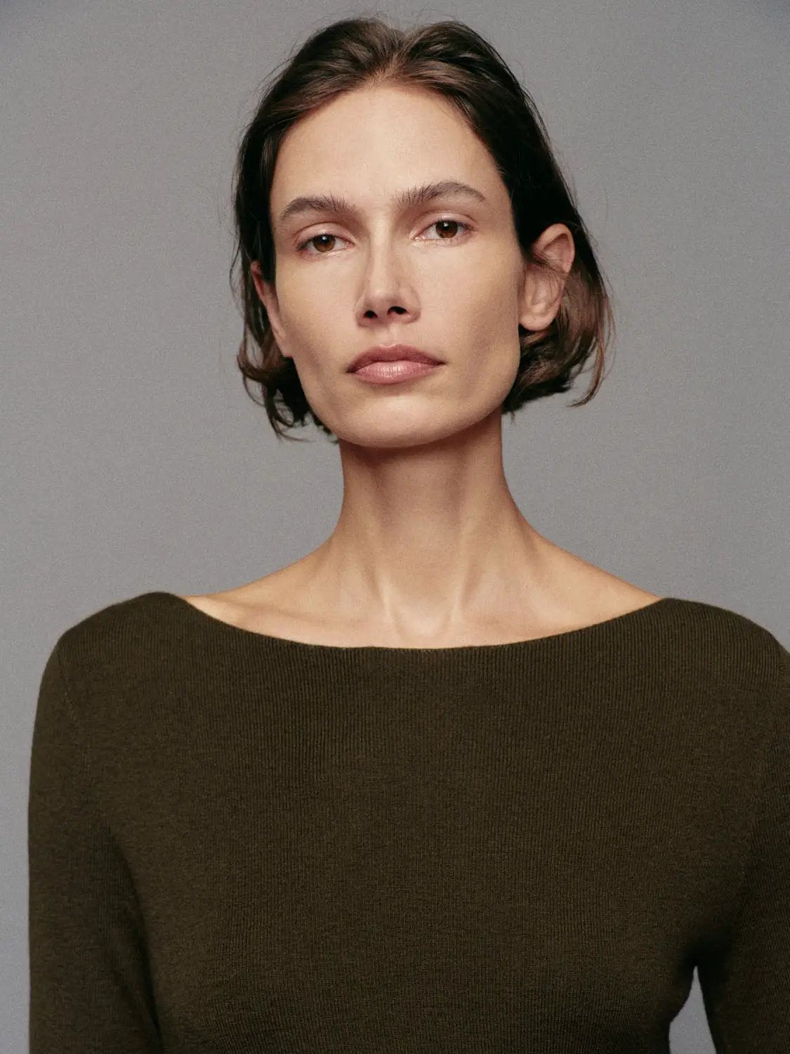 Ribbed long sleeve boat neck tie-waist knit top by Urban Revivo Fashion in olive green