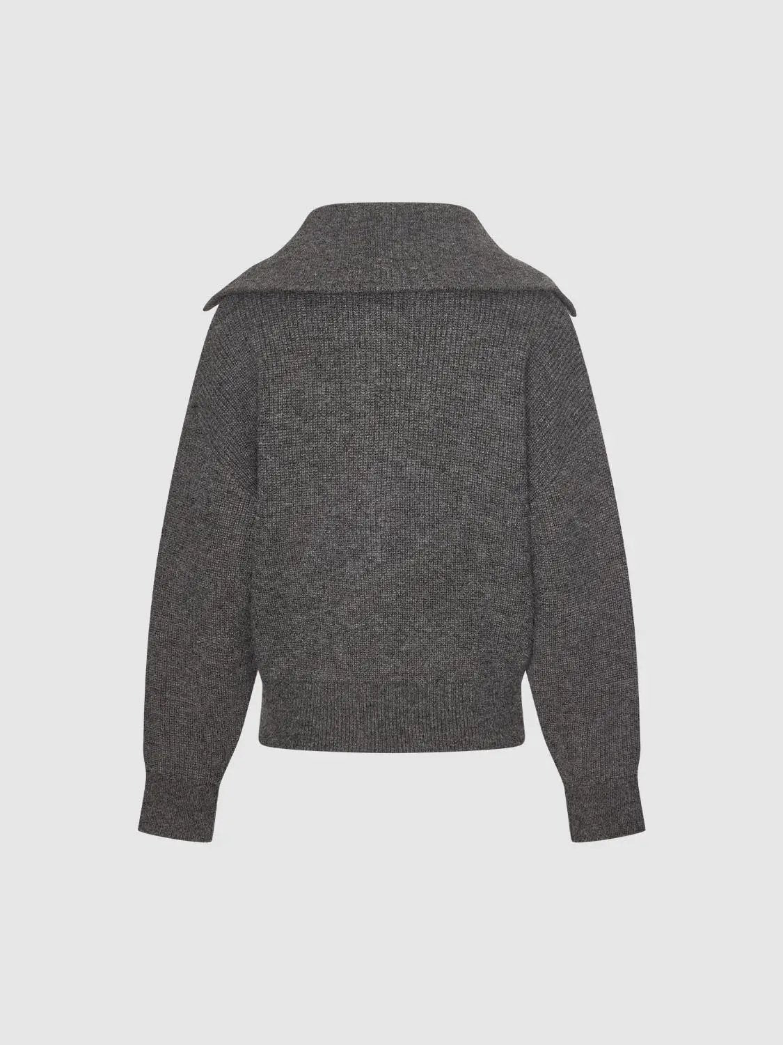 Knit Top by Urban Revivo Fashion, dark gray heather knit with wide collar