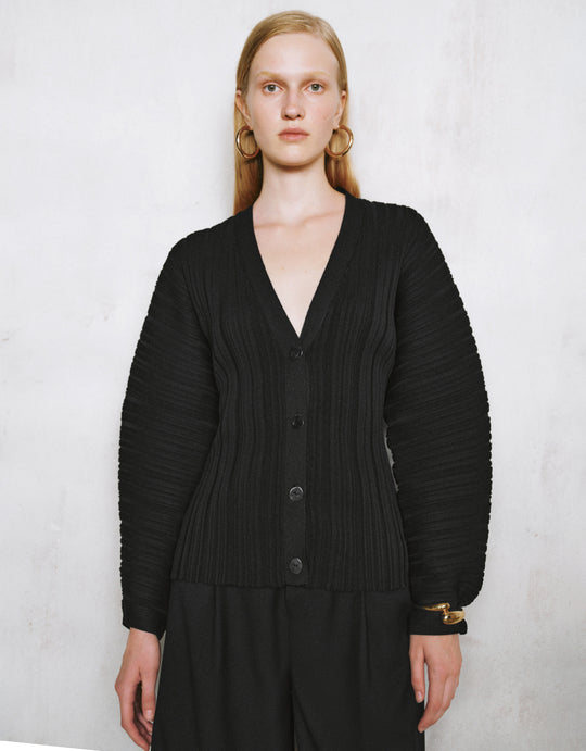 Cardigan lavorato a maglia con scollo a V e maniche a dolman