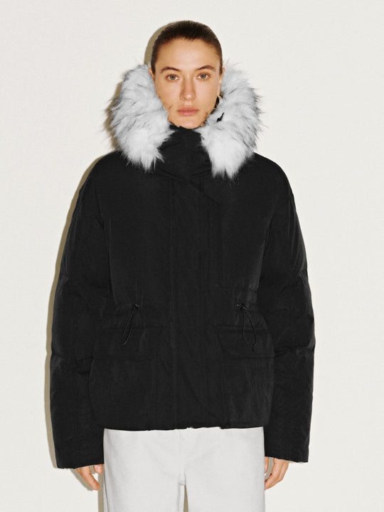 Hooded Funnel Neck Down Jackets