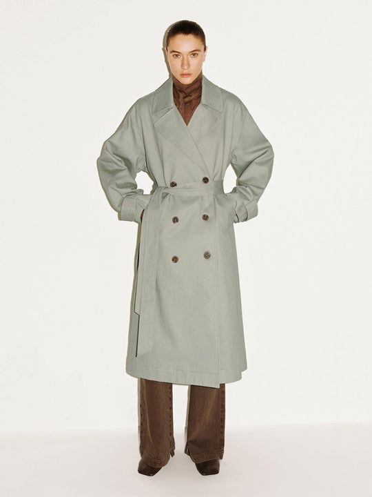 Lapeled Double Breasted Trench Coats