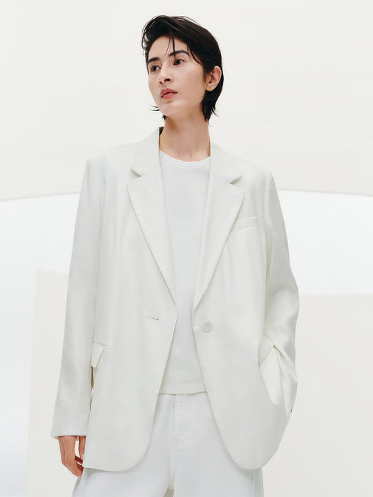 Linen Blend Tailored Blazers
