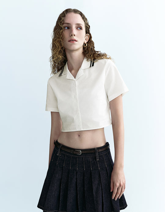 Chemise droite boutonnée courte