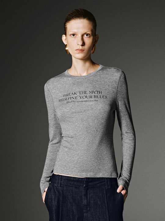 T-shirt a manica lunga skinny grafiche