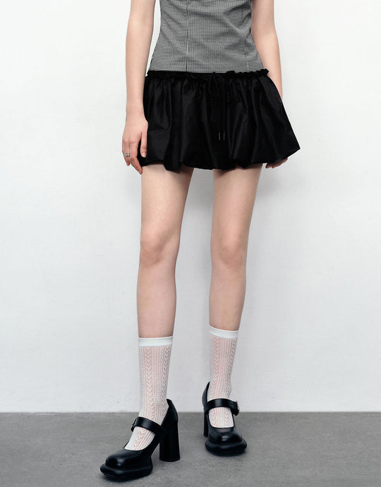 Minifalda de corte A con cintura elástica