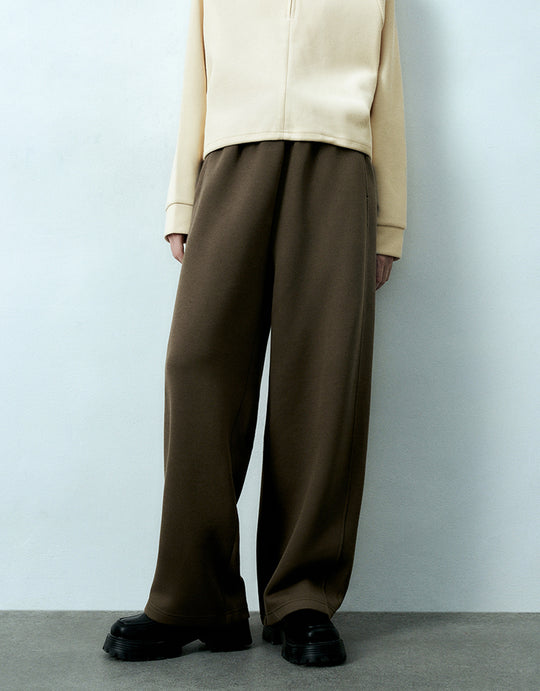 Pantalones anchos de punto con cintura elástica