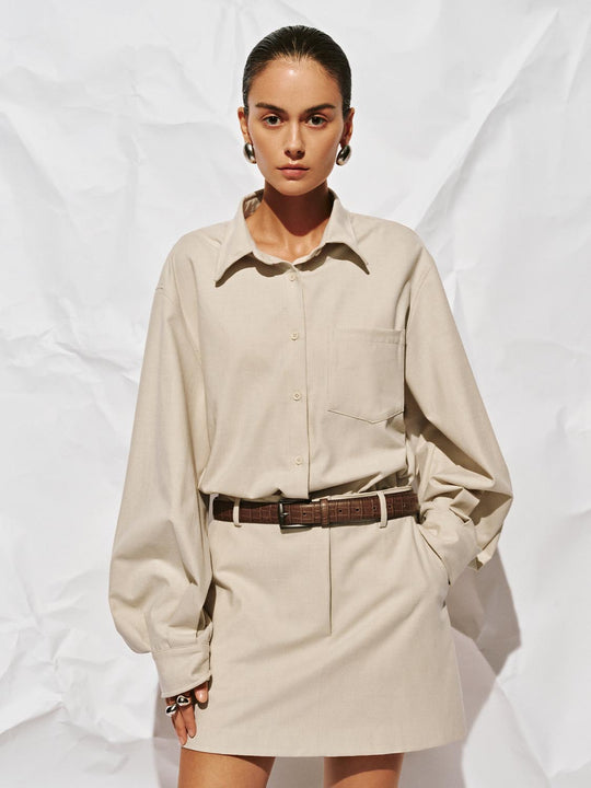 Langärmelige gerade Midi-Kleider