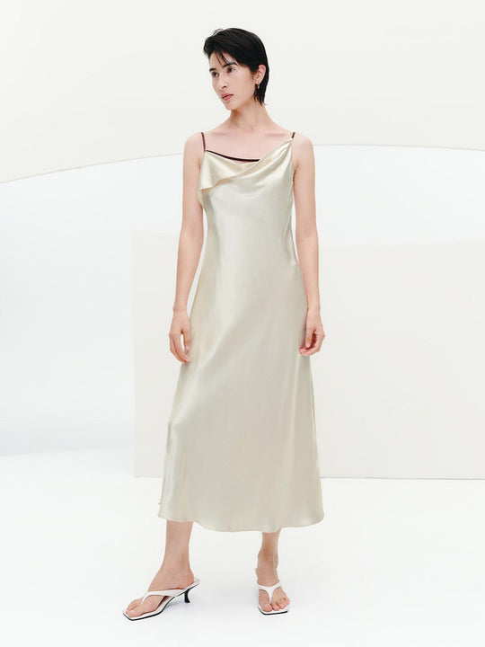 Asymmetric Strappy Straight Midi Dresses