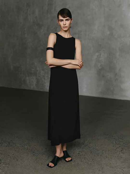 Acetate Slight Stretch A-Line Maxi Dresses