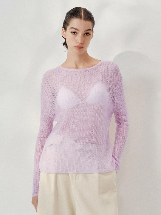 Langärmlige gestrickte T-Shirts