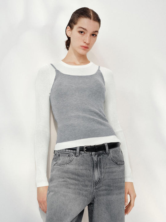 Gestricktes Top mit Trägern