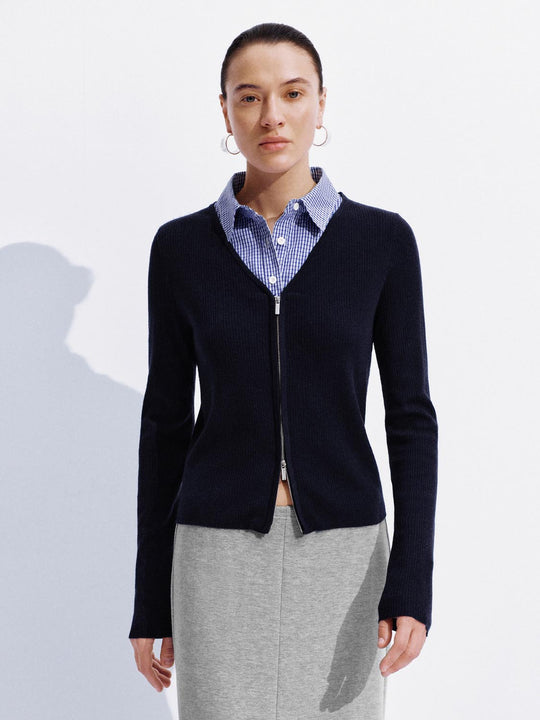 2 In 1 Zip Up Knitted Cardigans